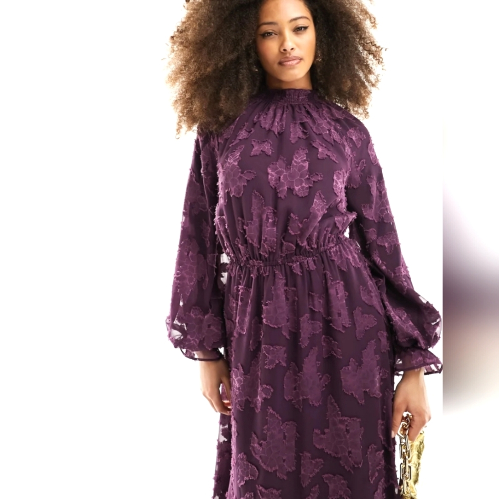 NWT ASOS | High Neck Jacquard Statement Maxi Dress 10/12/14 - Picture 4 of 10